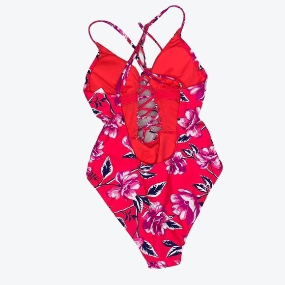 Xhilaration One Piece Lace Up Detail Swimsuit Sz S - Picture 5 of 5